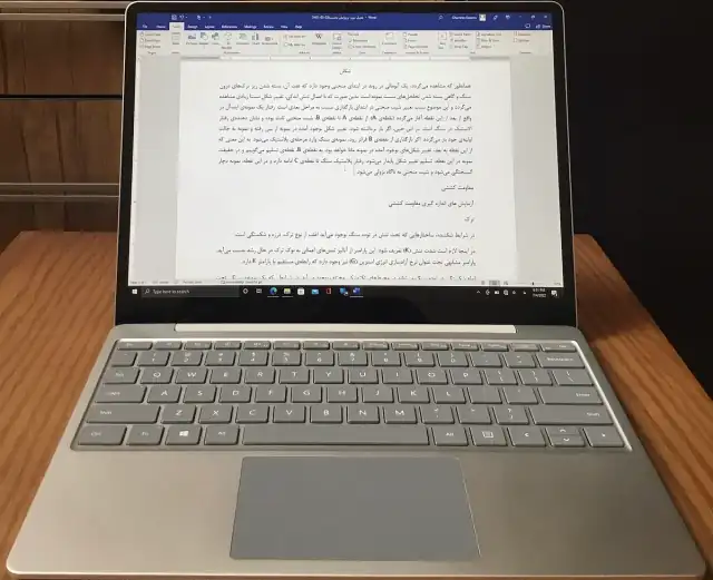 A platinum Microsoft Surface Laptop Go