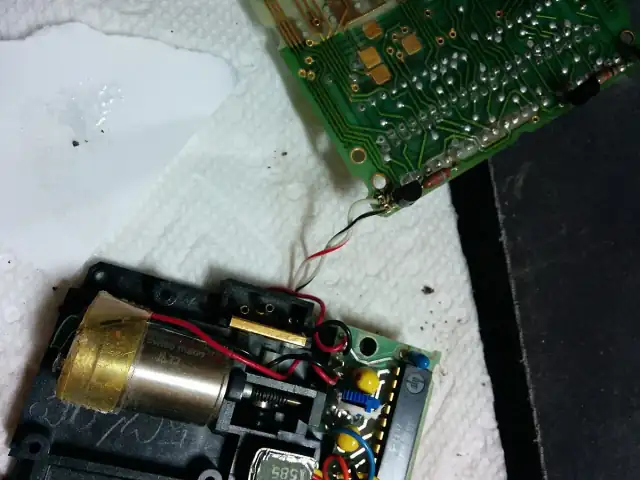 Card reader unit from calculator HP 67 with motor and drive train, el. connection to mainboard (above)