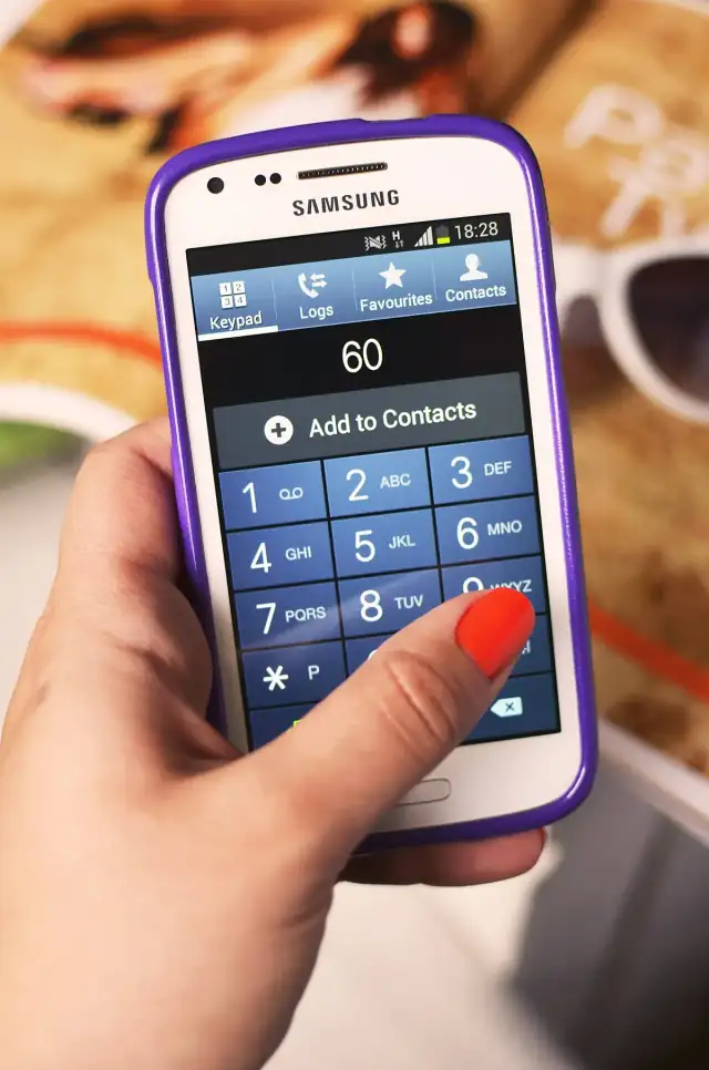 Hand smartphone technology calling