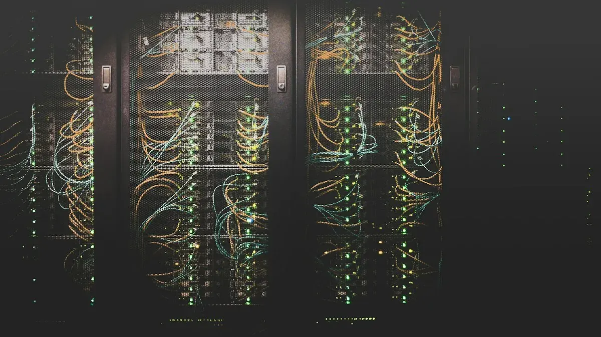 Network equipment inside a server room