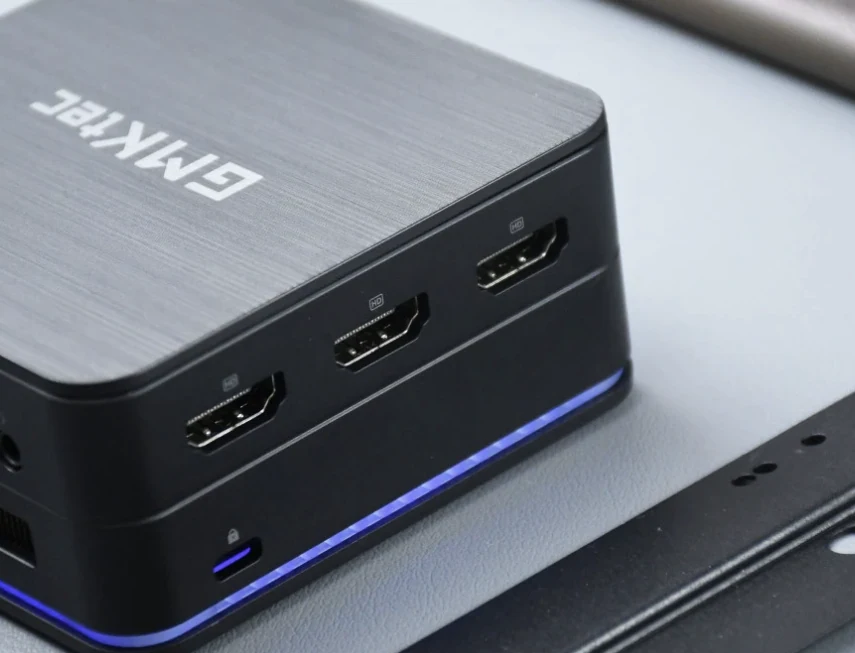 A compact computer with three HDMI display ports